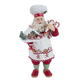 10.5" Fabriche Gingerbread Chef Santa