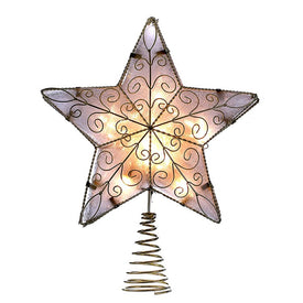 10-Light 8.5" Gold Reflector Star Tree Topper