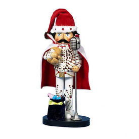 10" Elvis in White Suit Nutcracker