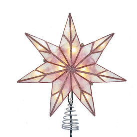 10-Light 7-Point Pink Capiz Star Tree Topper