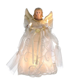 10-Light 10" Gold and Ivory Angel Tree Topper