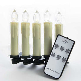 Battery-Operated 5-Light Flicker Warm White LED Candle Light Set