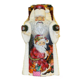 11.5" Czar Treasures Wooden Santa with Backpack