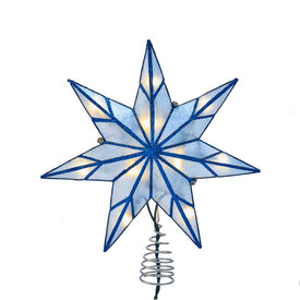 10-Light 7-Point Blue Capiz Star Tree Topper