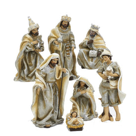 Seven-Piece 3" -11.25" Resin Nativity Table Set