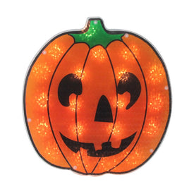 13" Lighted Holographic Jack O' Lantern Pumpkin Halloween Window Silhouette Decor