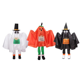 36" Ghost Pumpkin and Bat Standing Halloween Kid Figures Set of 3