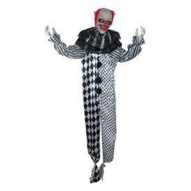 5.5' Animated Standing Clown with Glowing Eyes Halloween Decoration