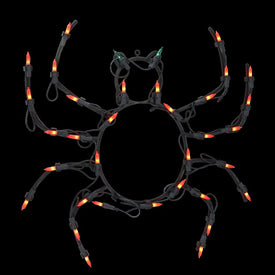15" Lighted Black Spider Halloween Window Silhouette Decoration
