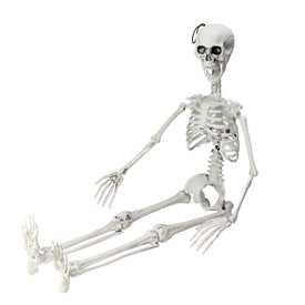 35" Cream White Jointed Skeleton Hanging Halloween Decor