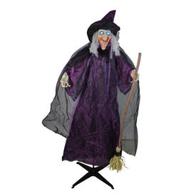 5.5' Lighted and Animated Witch Halloween Figure Decoration