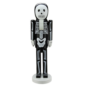 14" Black and White Skeleton Halloween Nutcracker