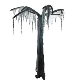 7.5' Black and Gray Spooky Standing Ghost Tree Halloween Decoration