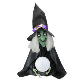 26" Lighted Fortune Telling Witch Halloween Decoration