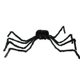 44" Lighted Black Spider with Red Eyes Halloween Decoration