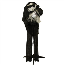 5' Black and White LED Lighted Head-in-Hand Animated Groom Halloween Decoration