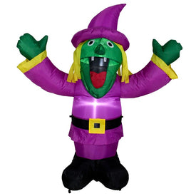 3.5' Purple Inflatable Lighted Witch Halloween Outdoor Decoration