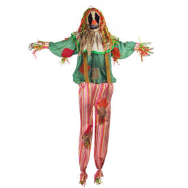 Burlap the Scarecrow Clown Life-Size Animatronic Poseable Indoor/Outdoor Halloween Decoration