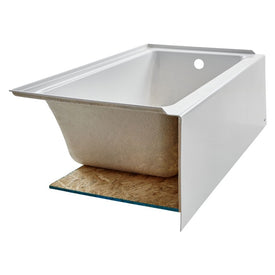 Studio 60" x 30" Integral Apron Bathtub with Right-Hand Outlet - White