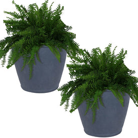 Anjelica 24" Outdoor Flower Pot Planters Set of 2 - Slate Finish