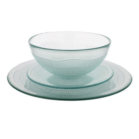 Birch Recycled Clear Glass Twelve-Piece Dinnerware Set (Service for 4)