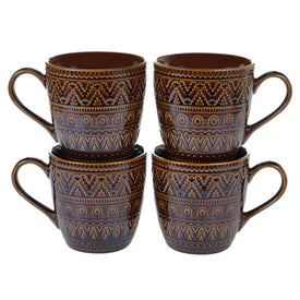 Aztec Brown Mugs Set of 4