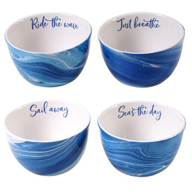 Fluidity Ice Cream Bowls with Sayings Set of 4 Assorted