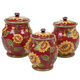 Sunflower Sunset Three-Piece Canister Set