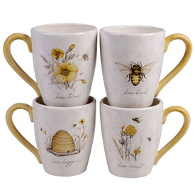 Bee Sweet Mugs Set of 4 Assorted