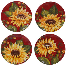 Sunflower Sunset 6" Canape Plates Set of 4 Assorted