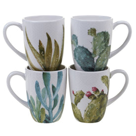 Cactus Verde 22 oz Mugs Set of 4 Assorted