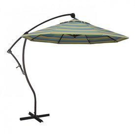Bayside Series 9' Cantilever with Bronze Aluminum Pole and Ribs 360 Rotation Tilt Crank Lift and Sunbrella 2A Astoria Lagoon Fabric