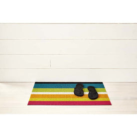 Bold Stripe Shag Doormat 18" x 28" - Multi
