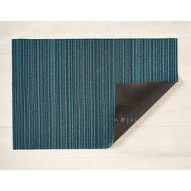Skinny Stripe Shag Runner 18" x 28" - Turquoise