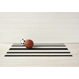 Bold Stripe Shag Big Mat 36" x 60" - Black/White