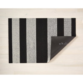 Bold Stripe Shag Utility Mat 24" x 36" - Black/White