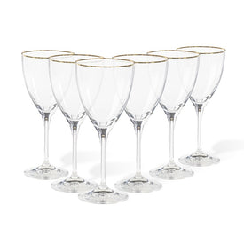 Sensa 9 Oz Wine Glass - Clear with Golden Rim - Set of 6