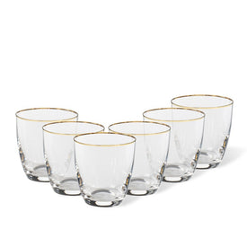 Sensa 10 Oz Tumbler - Clear with Golden Rim - Set of 6