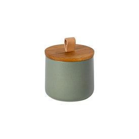 Pacifica 5" Canister with Oak Wood Lid - Artichoke