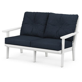 Lakeside Deep Seating Loveseat - White/Marine Indigo