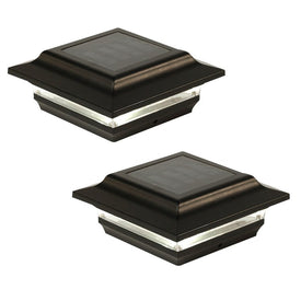 Imperial 4" x 4" Aluminum Solar Post Cap - Black 2-Pack