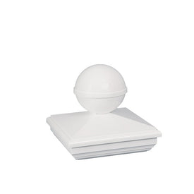 New England 4" x 4" Ball PVC Post Cap 2-Pack