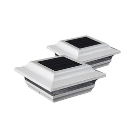 Imperial 4" x 4" Aluminum Solar Post Cap - White 2-Pack
