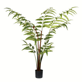 4' Artificial Potted Leather Fern