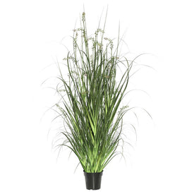 48" PVC Artificial Potted Green Sheep's Grass and Plastic Grass