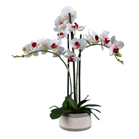 24" Artificial Pink Orchid in Ceramic Pot