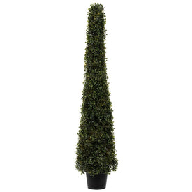 4' Potted Artificial Boxwood Cone
