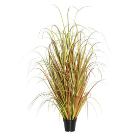48" PVC Artificial Potted Mixed Brown Grass