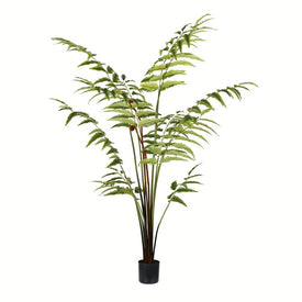 5' Artificial Potted Leather Fern