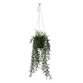 22" Artificial Green Plastic Grass in Hanging Pot